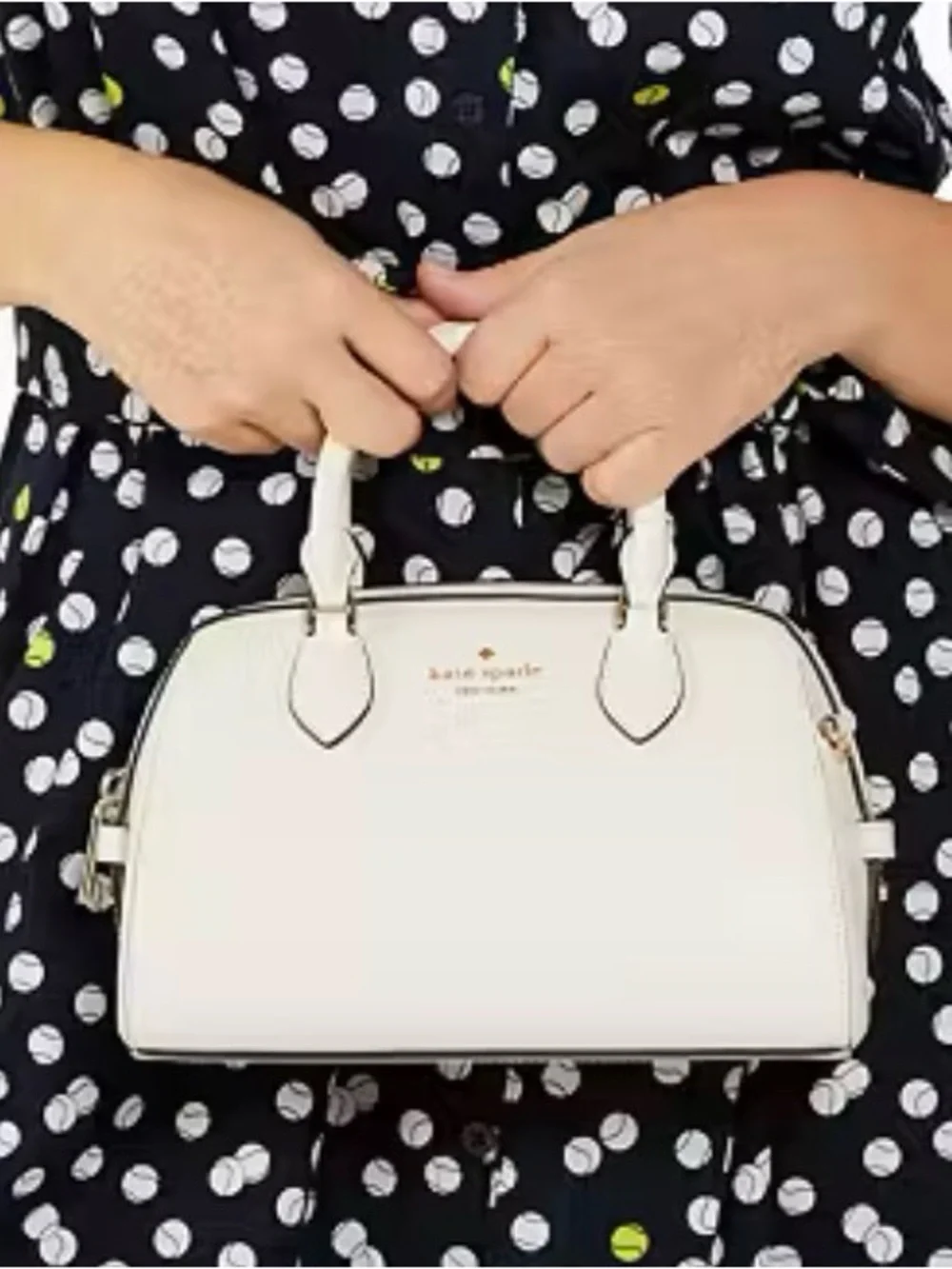 Luxurious kate spade Cream Dome Satchel with Gold Hardware MSRP $348